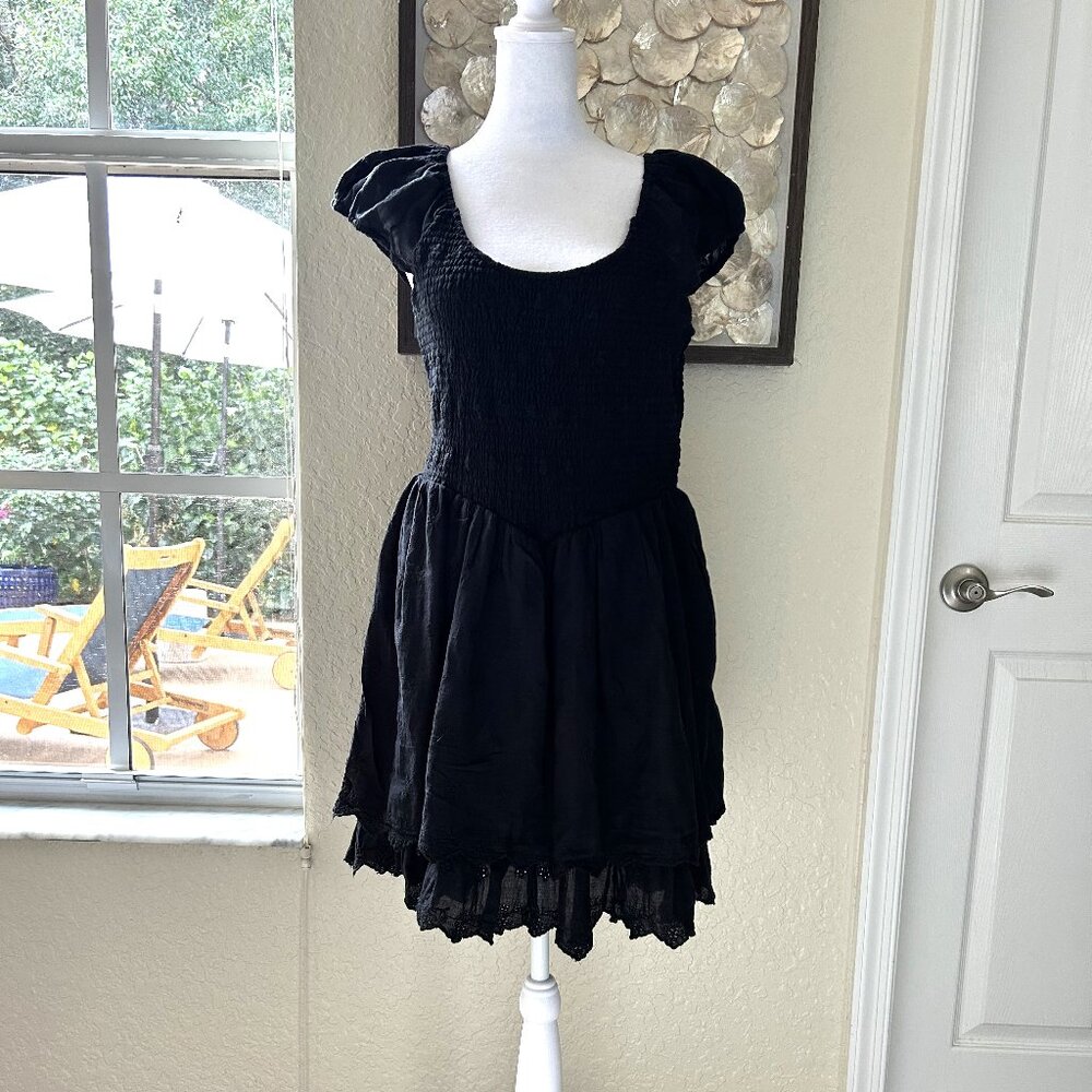 NWOT American Eagle Black Embroidered Mini Dress